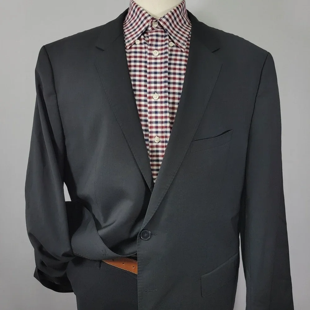 Hugo Boss Men's Sport Coat Blazer Two Button Black Wool Size‎ 50L